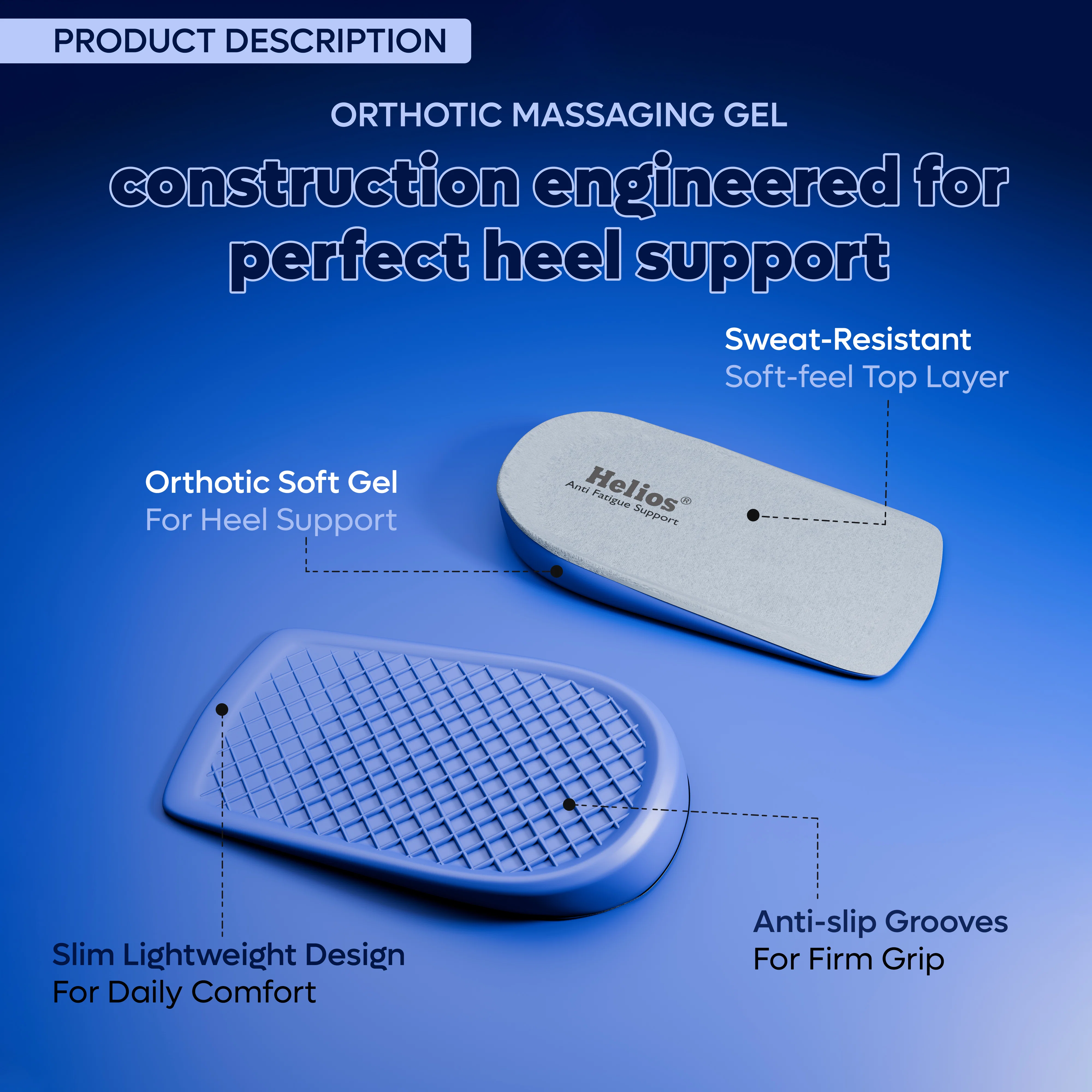 Helios Heel Cup Insole | Anti-Fatigue Heel Cushion with Shock Absorption & All-Day Comfort | Universal Fit for Men & Women - Image 10