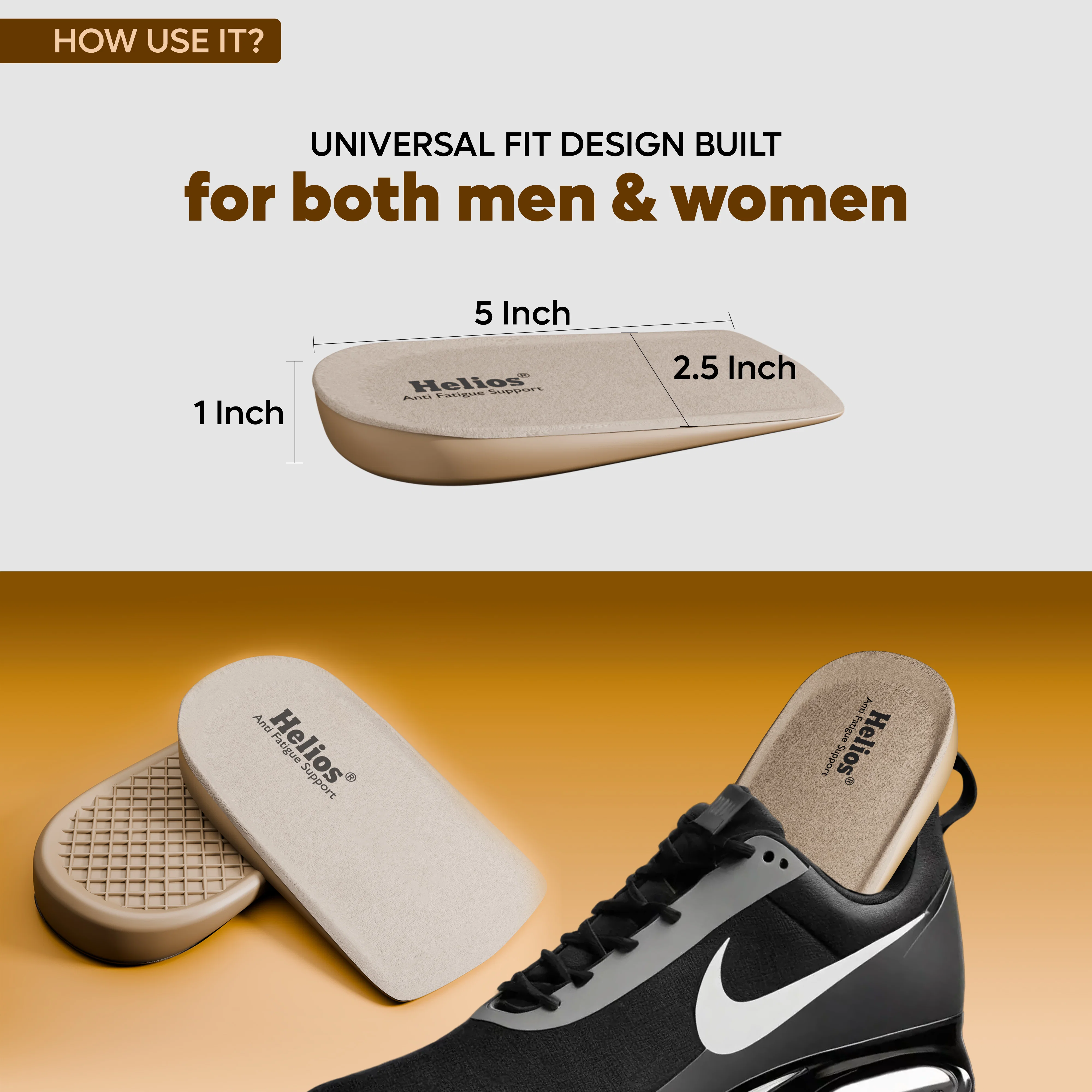 Helios Heel Cup Insole | Anti-Fatigue Heel Cushion with Shock Absorption & All-Day Comfort | Universal Fit for Men & Women - Image 5