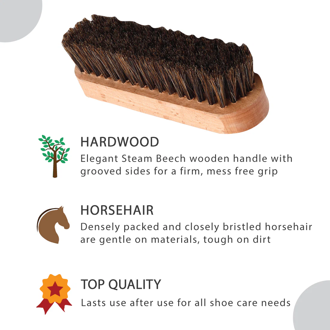 Helios 5.7 Inch 100% Horse Hair Shoe Brush - Image 3
