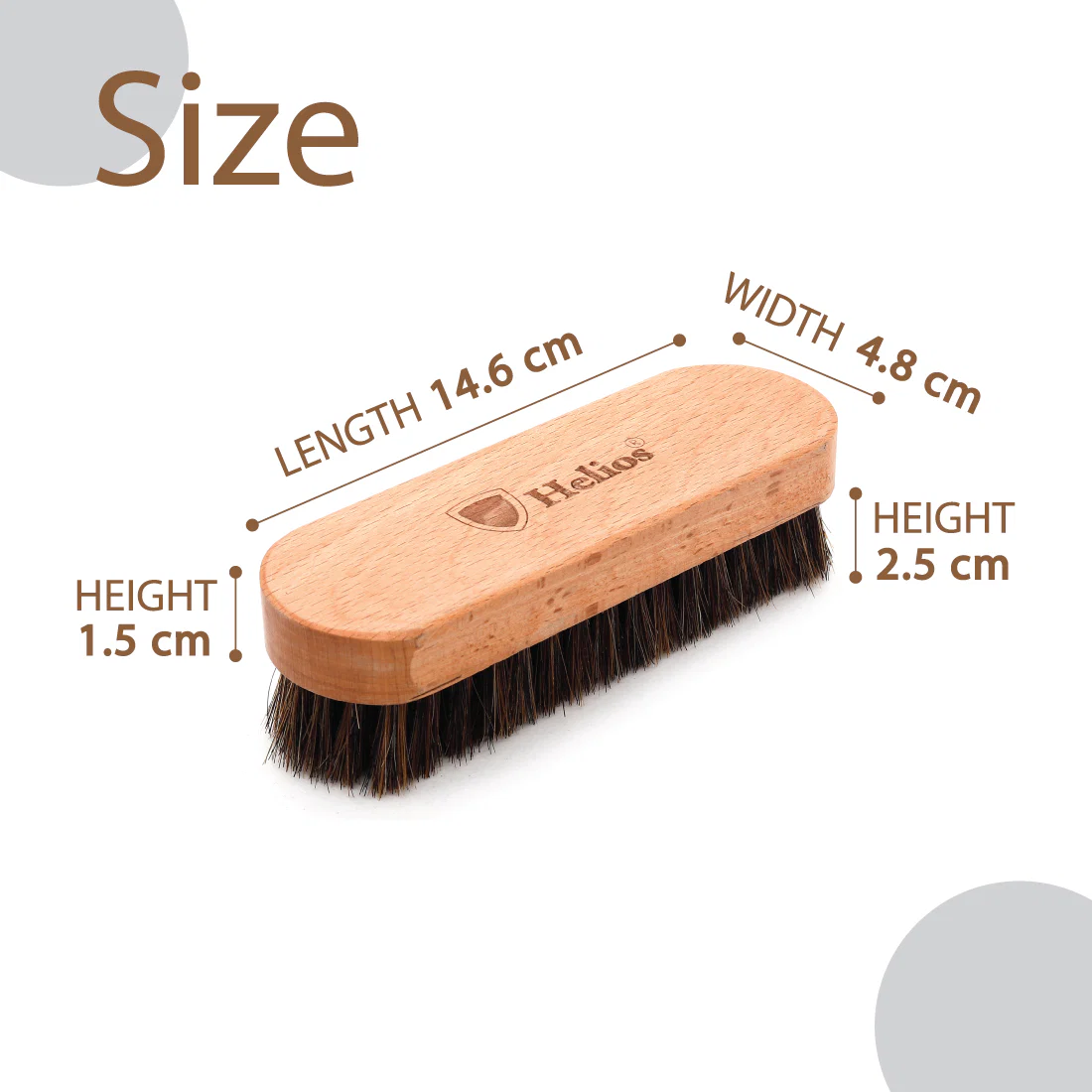 Helios 5.7 Inch 100% Horse Hair Shoe Brush - Image 4