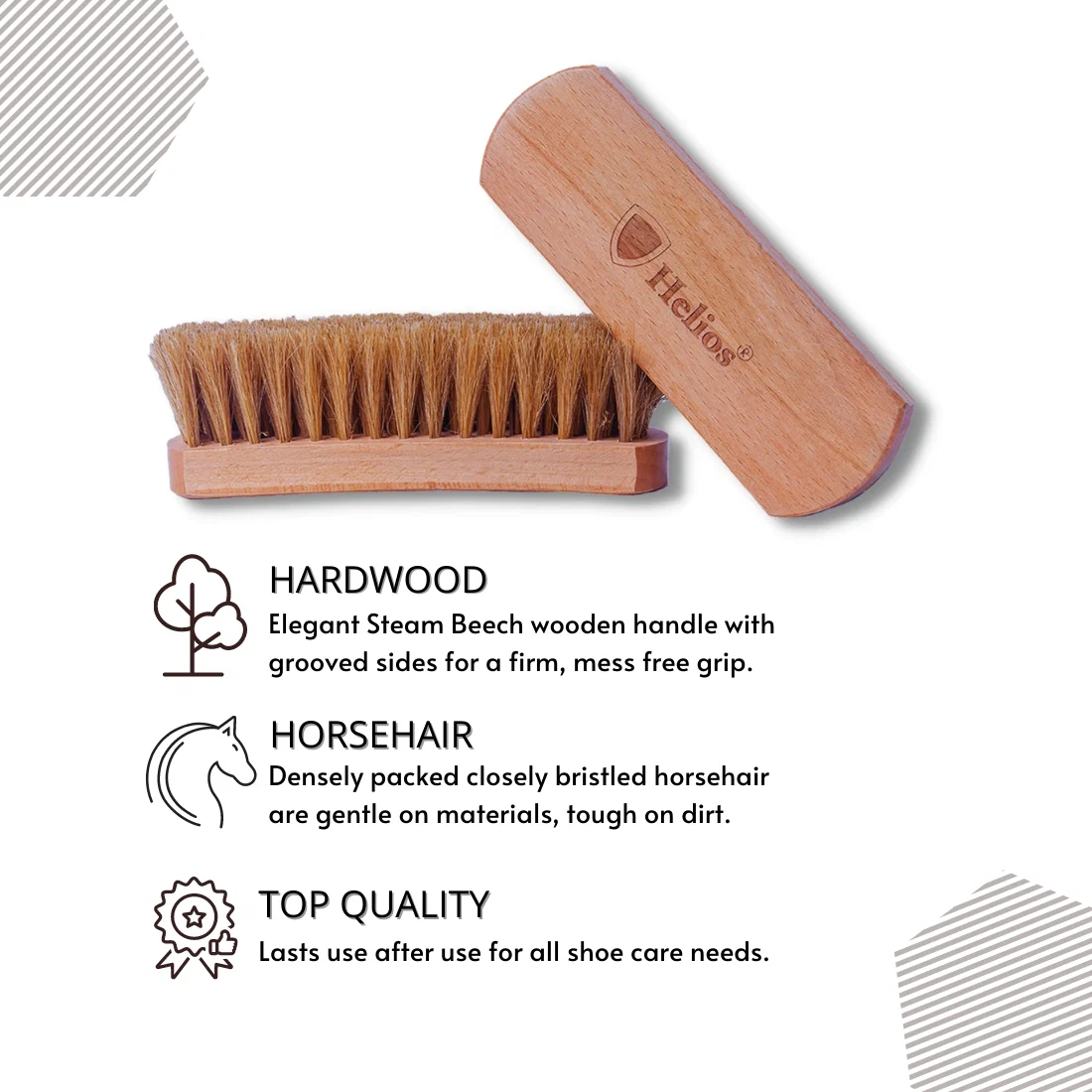 Helios 6.5 Inch 100% Horse Hair Shoe Brush - Big - Image 6