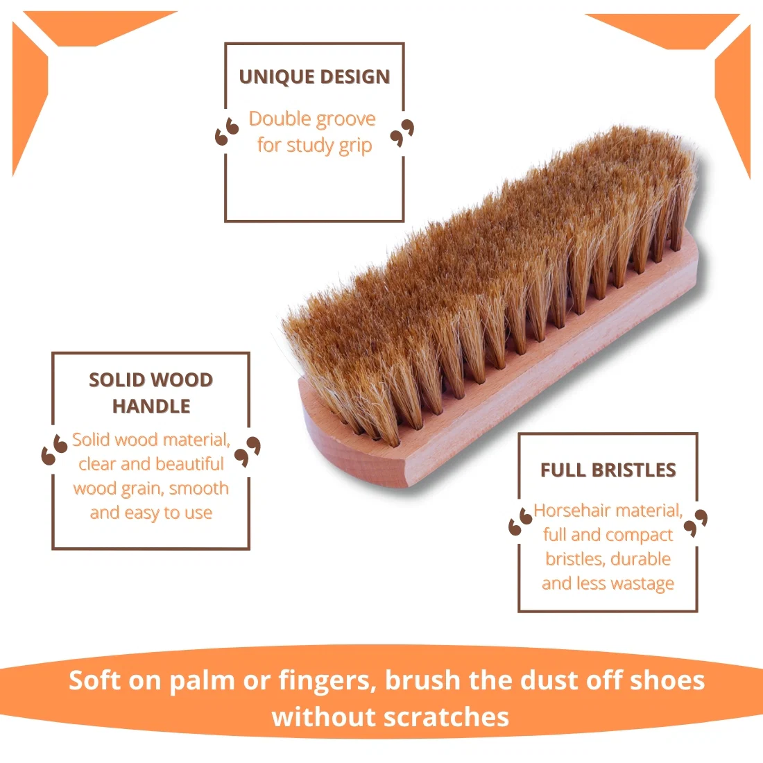 Helios 6.5 Inch 100% Horse Hair Shoe Brush - Big - Image 7