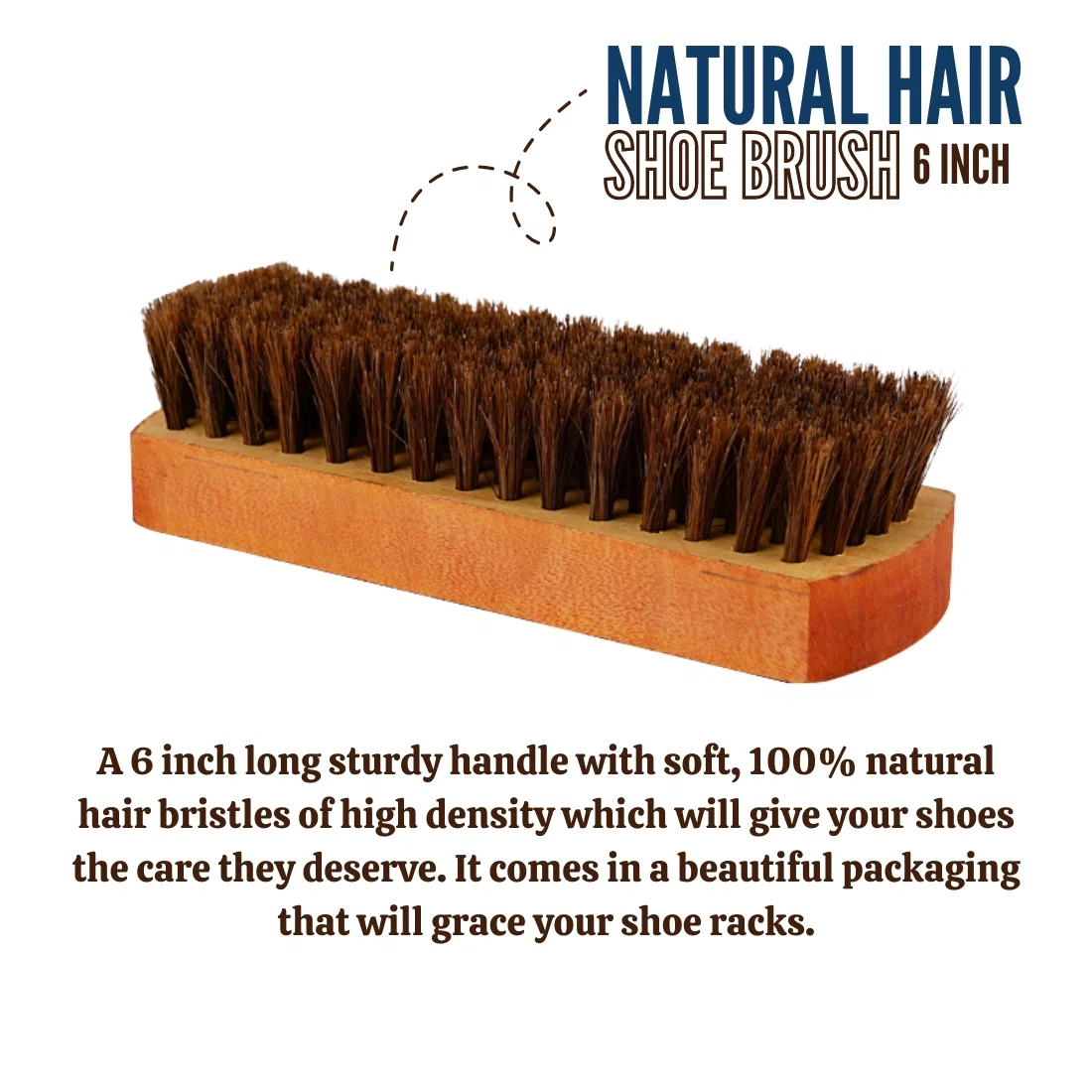 Helios 6 Inch Natural Hair Shoe Brush - Image 3