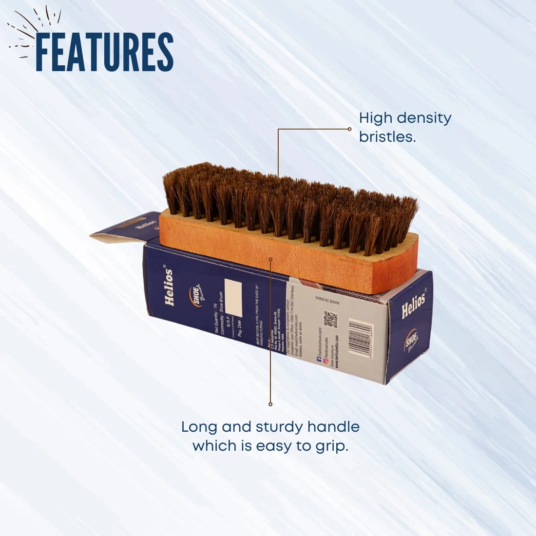 Helios 6 Inch Natural Hair Shoe Brush - Image 4