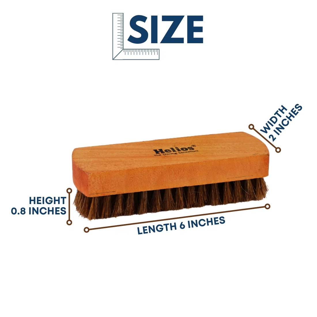 Helios 6 Inch Natural Hair Shoe Brush - Image 5