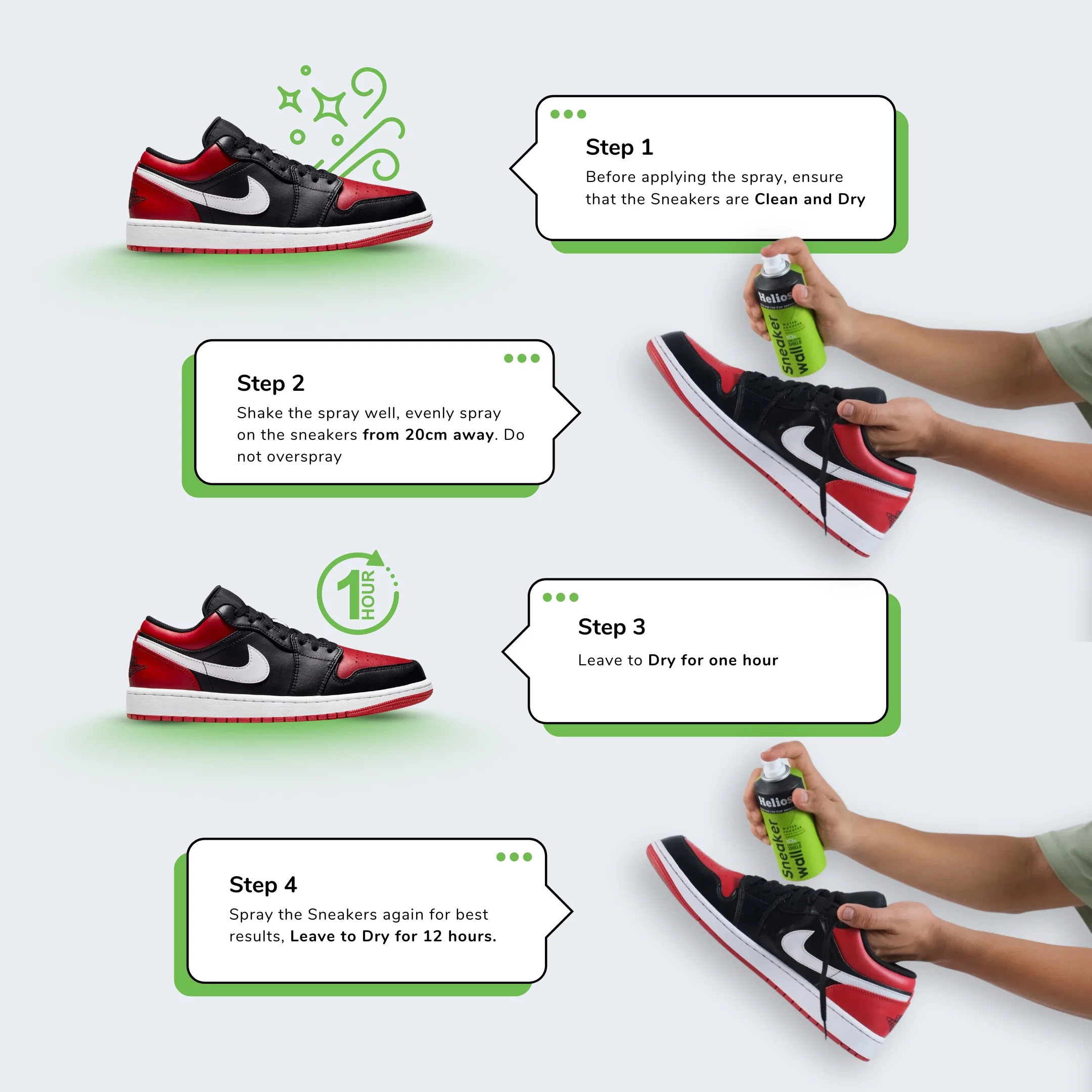 Helios Sneaker Wall Protect Spray | Water & Stain Barrier for Shoes | Shoe Water Proofer Spray | Available in 100 ml & 150 ml Sizes - Image 6