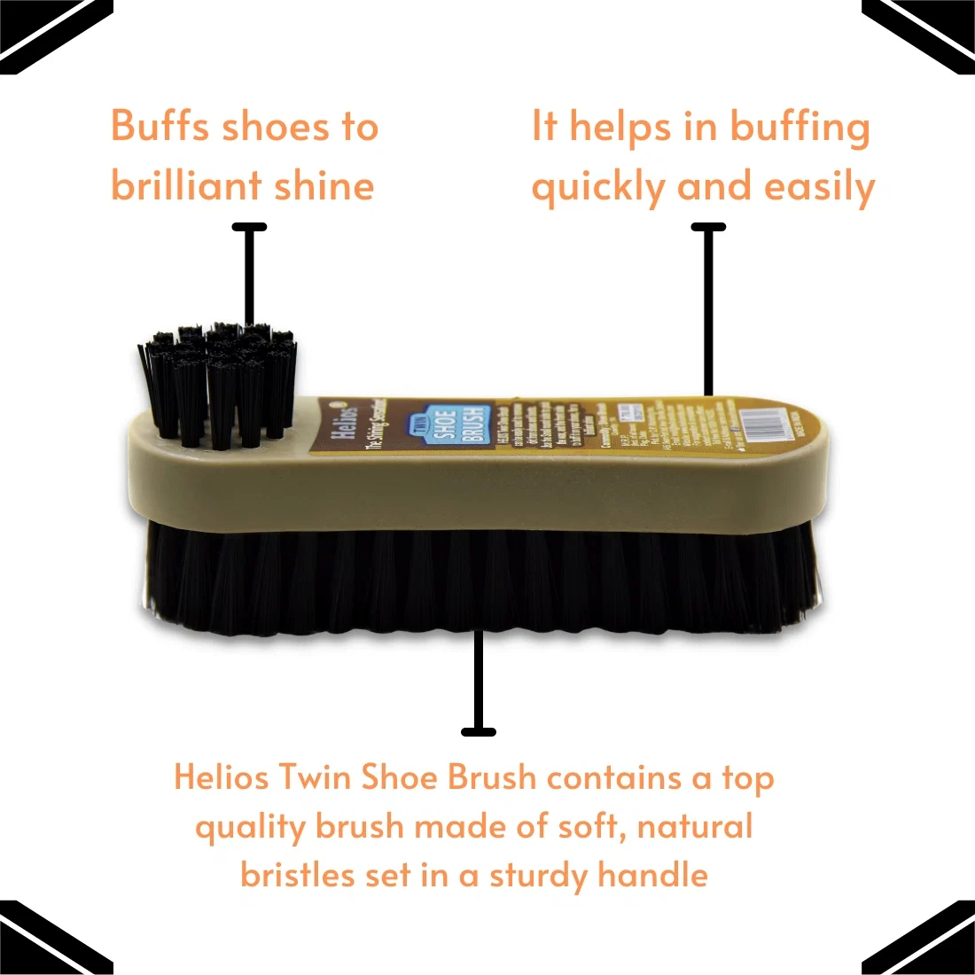 Helios 5.7 Inch Twin Shoe Brush - Image 4