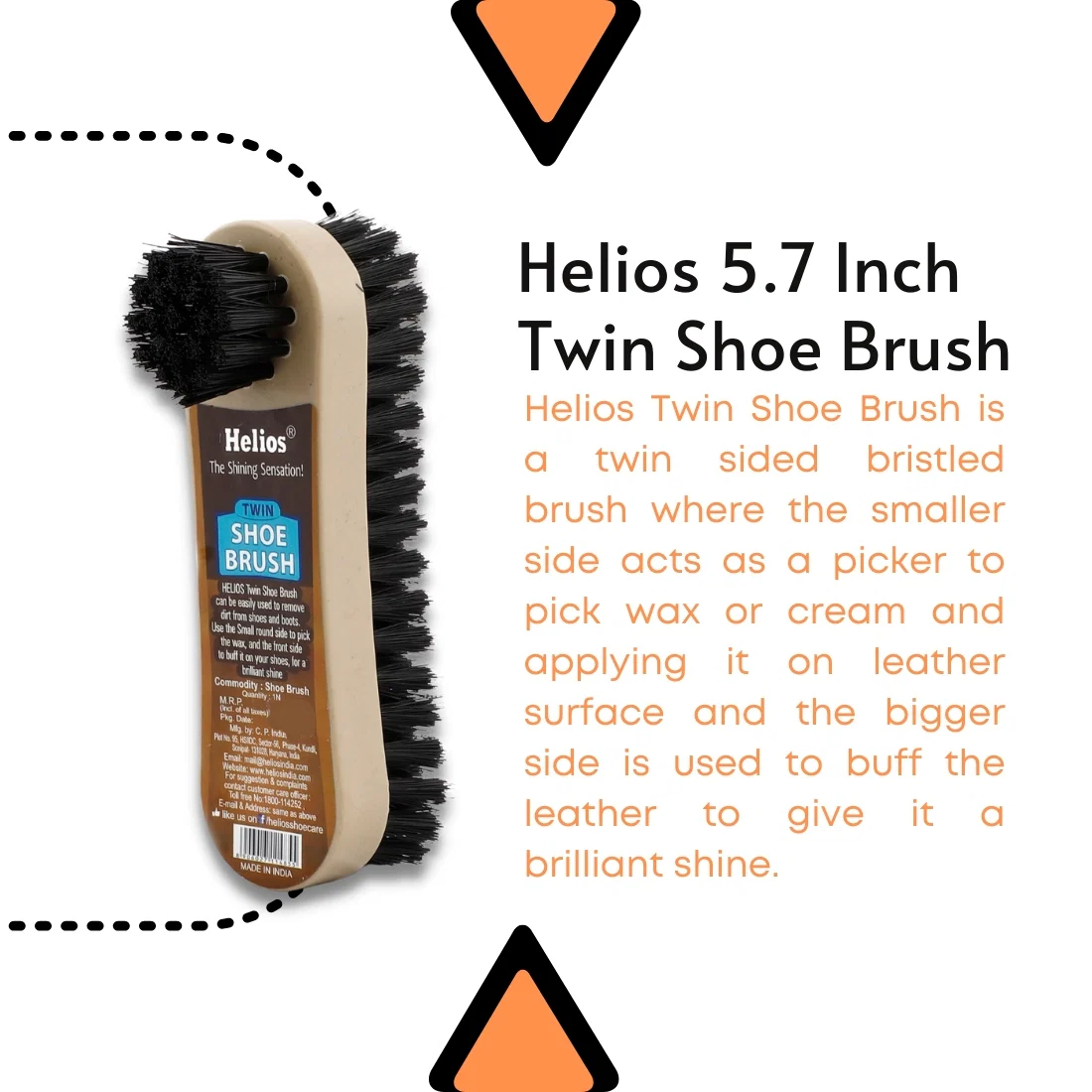 Helios 5.7 Inch Twin Shoe Brush - Image 5